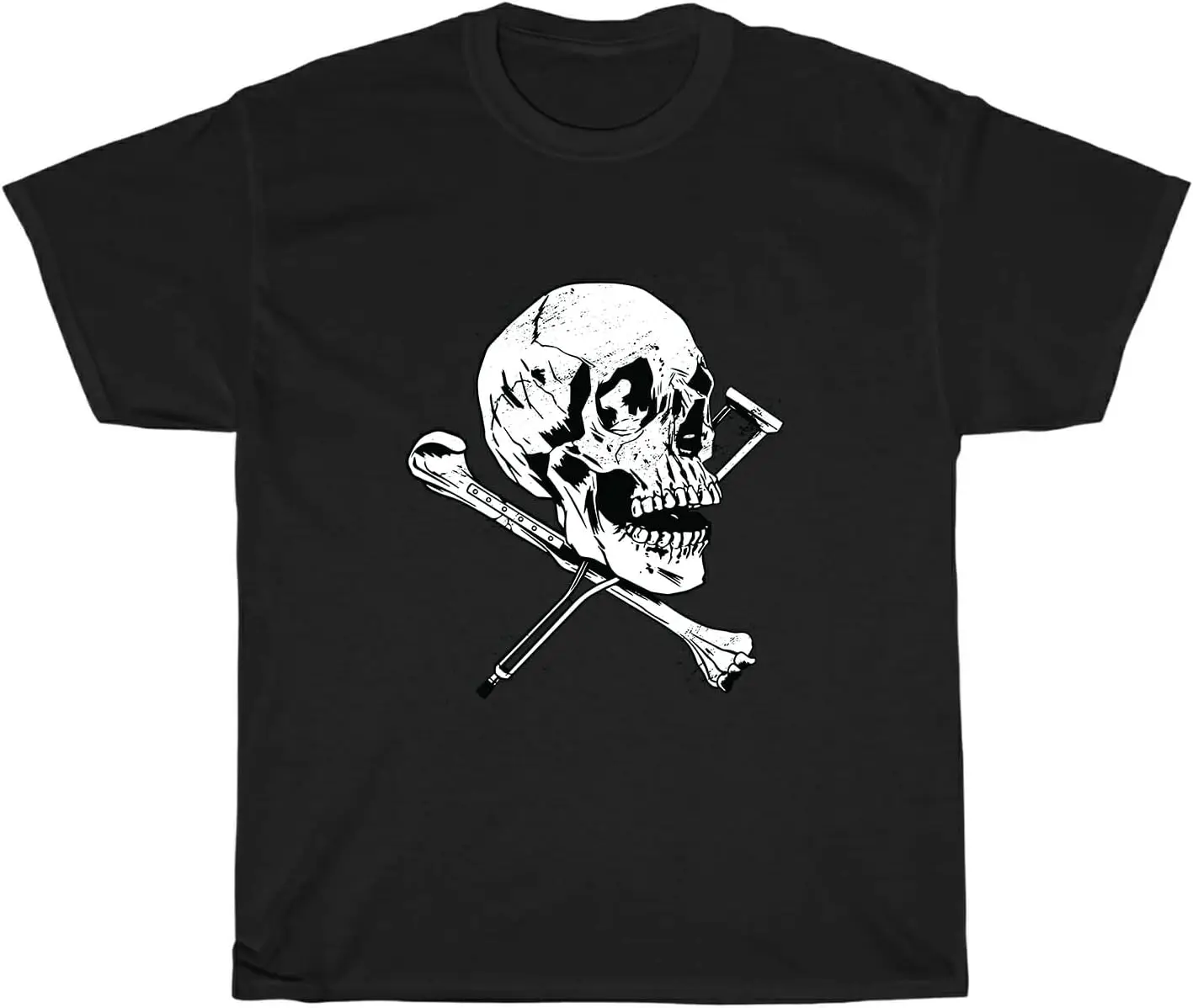 

Красивая футболка унисекс для мужчин и женщин, футболки с рисунком: Skull Crutches (313-08-289)