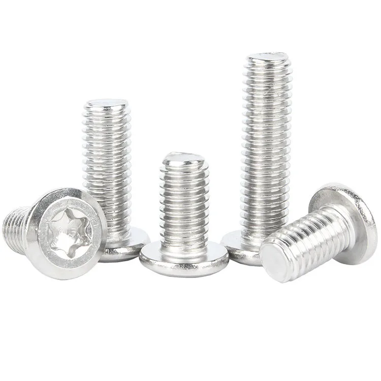 M4~M8 304 Stainless Steel Flat Head Bevelled Anti-Theft Screw Ultra Thin Flat Pan Wafer Head Safety Machine Bolt Fastening Nail
