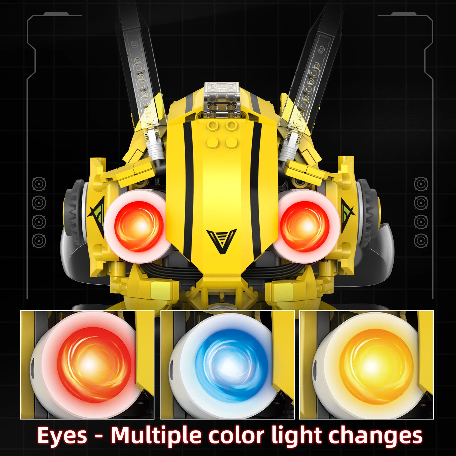 مجموعة مكعبات بناء روبوت قابلة للبرمجة 5 في 1 عن بعد/تحكم في التطبيق شاشة ديجيتال مستشعر الألوان لعبة الجذعية للأطفال والكبار #3