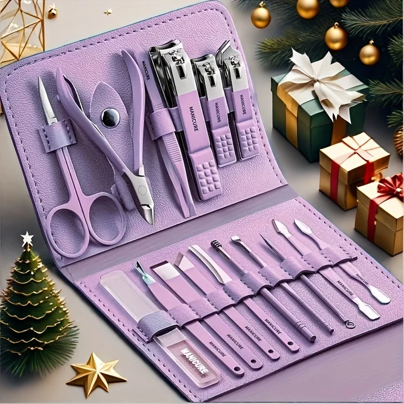 

16pcs Premium Stainleѕѕ Steel Nail Kit - Profeѕsional Manicure Pedicure Set, Travel Beauty Deѕk Care Toolѕ with Scissors & File.