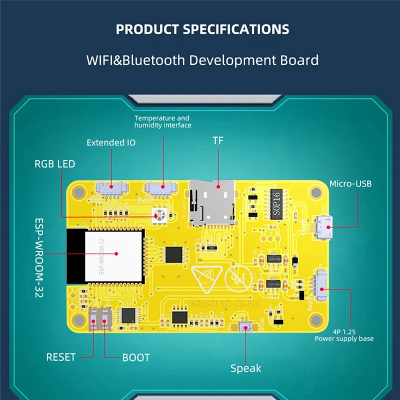 

-PQWN ESP32 240X320 Smart Display Screen 2.8 Inch LCD For Arduino LVGL WIFI&Bluetooth Development Board 2.8Inch TFT Module Durab