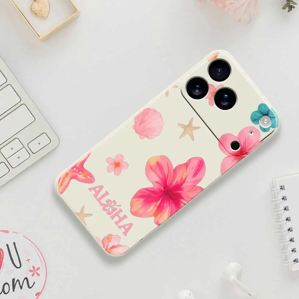 

Чехол для телефона Beach Flowers для iPhone 17 Pro Max 17 Air 16 15 14 13 12 11 Pro Max XS Max 7 8 Plus 16e 16 15 Plus Чехол из ТПУ Coque