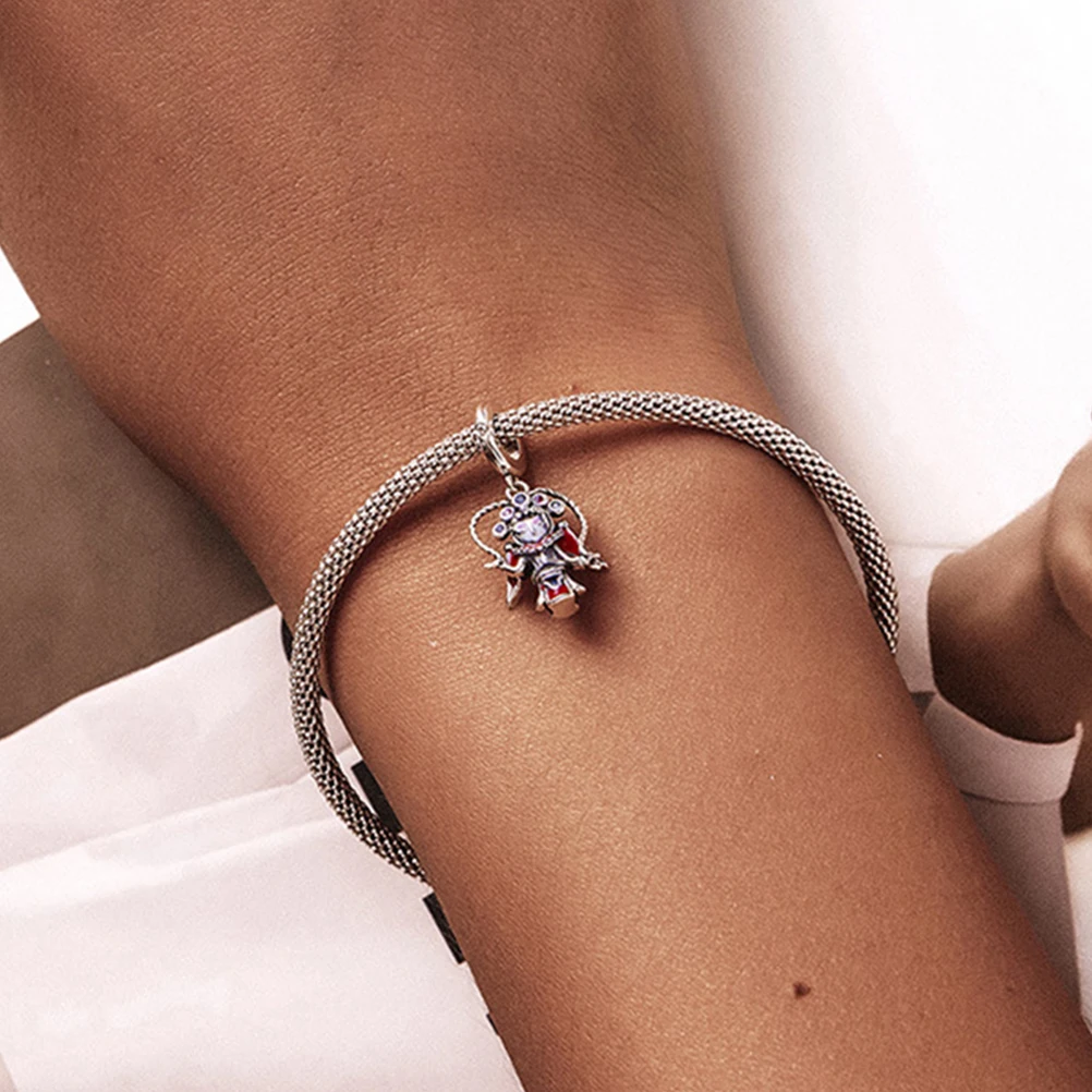 

S925 Silver Bracelet Pendant Sichuan Opera Charms Elegant Rust Resistant Jewelry Making Gifts Accessories