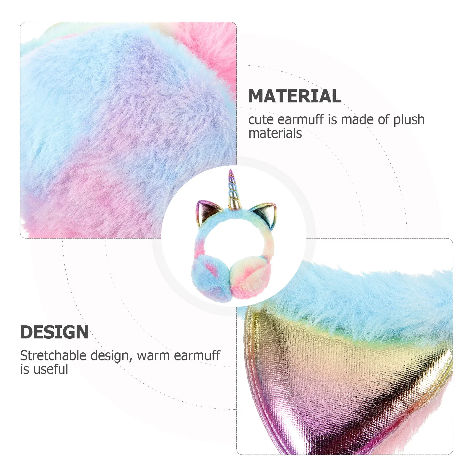 عصابة رأس دافئة للأذنين على شكل وحيد القرن لحماية الأذن في الشتاء وخفيفة الوزن ومريحة للنساء عصابة رأس شتوية للأذنين
