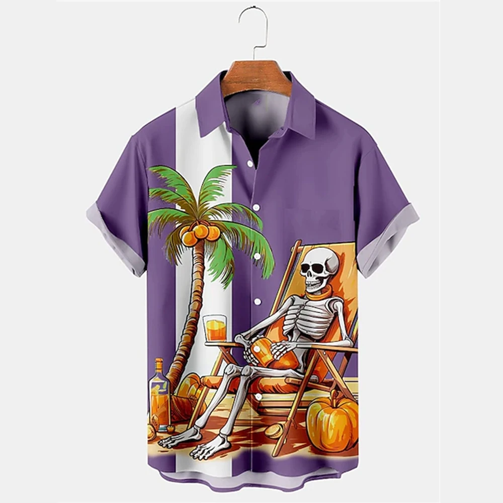 

2024 Casual Printed Shirt Hawaiian Men's Fashionable Short Sleeved Shirt Summer Daily Comfortable Outdoor Cool Breathable Shirt