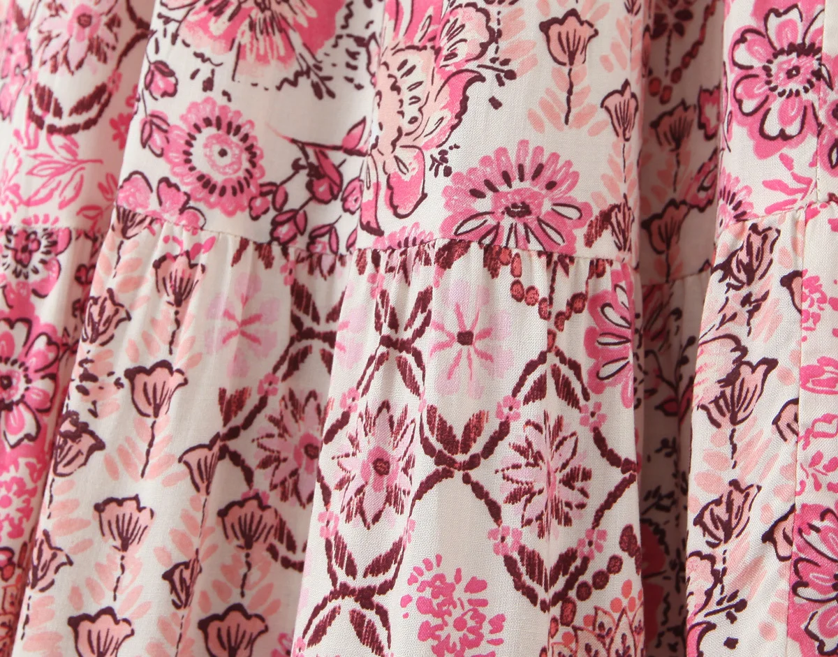 Gonna lunga a trapezio a vita alta con stampa floreale da donna alla moda Gonna femminile elegante in stile francese versatile