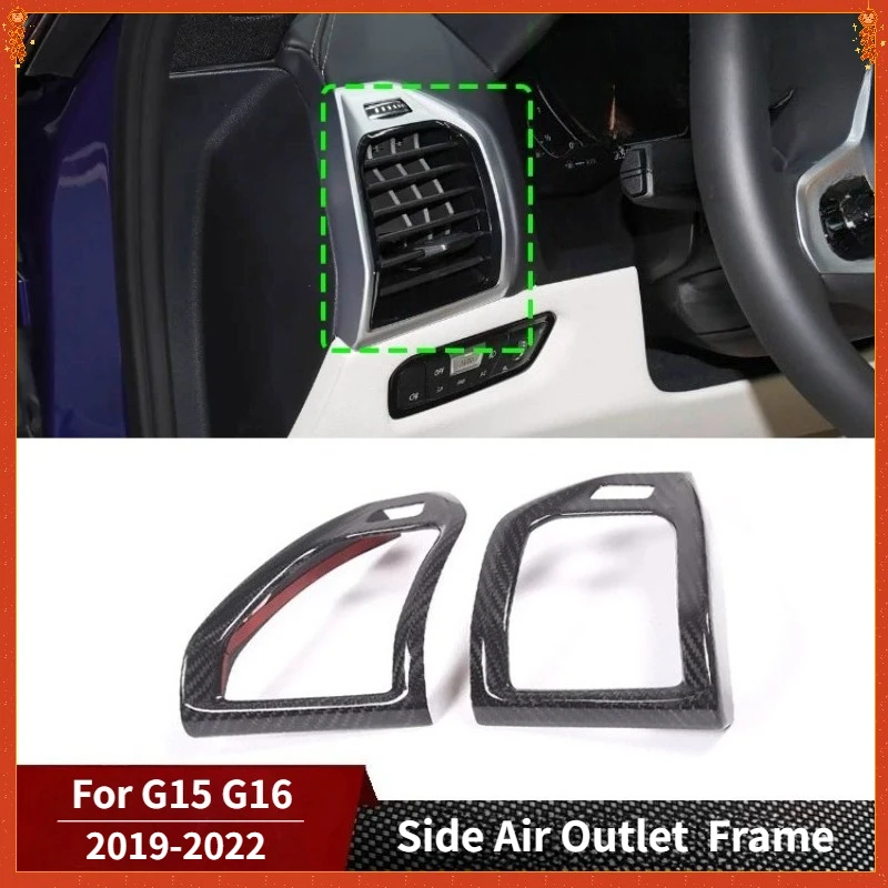 

Для BMW 8 серии G15 G16: Накладка на рамку бокового воздуховода из настоящего сухого карбона, 2019-2022 гг., аксессуары для тюнинга салона