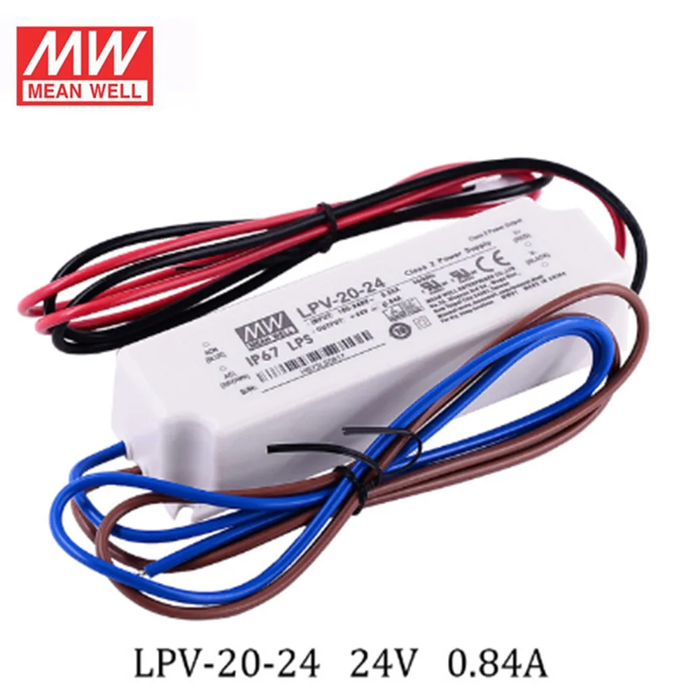 Imagem -04 - Plástico Impermeável Conduziu o Motorista Ip67 ac dc Meanwell da Tensão Constante da Fonte de Alimentação Lpv20 20w 5v 12v 15v 24v o