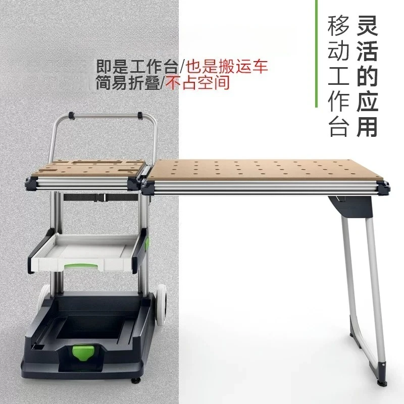 MW1000 Mobile Workbench, Multifunctional Folding Woodworking Work Console & Tool Cart