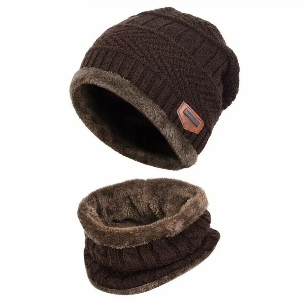 Dziecięca zimowa szalik zestaw czepków Fashion Beanie ciepła czapka zestaw szalików osłona na szyję polar gruba dzianina czapka narciarska ciepłe czapka kominiarka