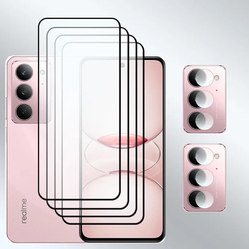 

Upgrade For Realme C75X Screen Protector 9H Clearly Tempered glass Anti-Scratch +For Realme C75X Soft fiber Lens film
