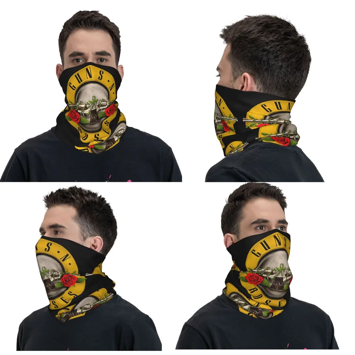 Unisex Guns N Roses Bullet Logo Bandana Neck Cover Printed Face Scarf Warm Headwear Outdoor Sports Unisex Adult Breathable