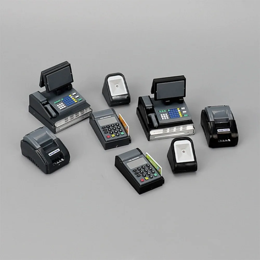 Mini-Haus-Registrierkasse zum Selbermachen, schwarz, grau, Miniatur-Registrierkasse, lustig, Maßstab 1:6/1:12, Mini-Supermarkt, Ladekartenmaschine