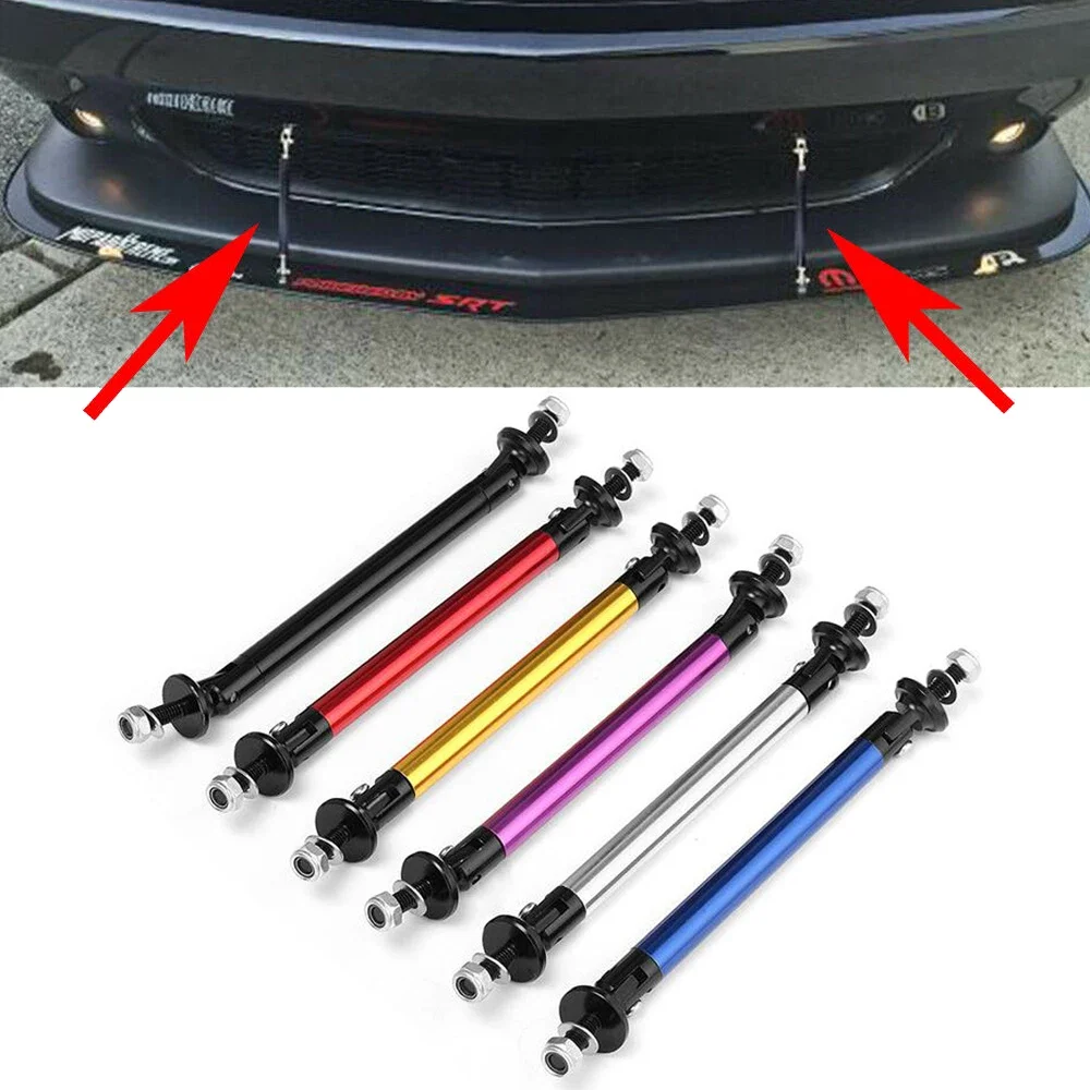 100mm 150mm 200mm Adjustable Racing Front Bumper Lip Splitter Strut Tie Rod Bar Support Kit Car Styling For Honda Toyota Ford