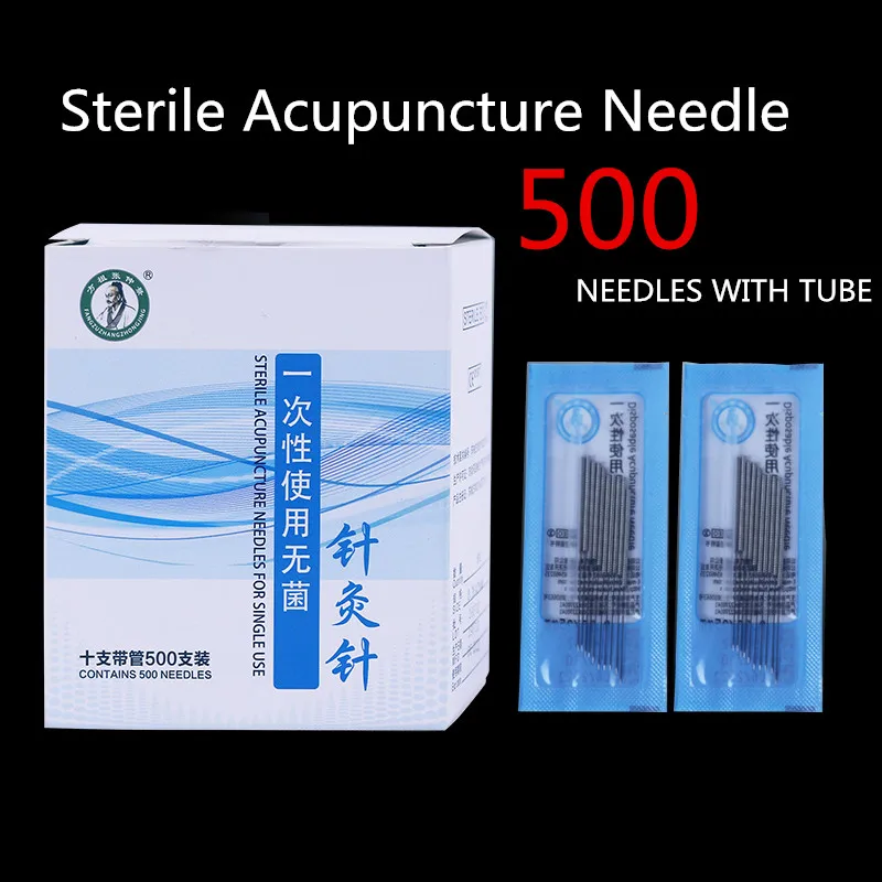 

New Chinese Disposable Acupuncture Needles Sterile With Guide Tube Needle 500 Acupunture Therapy Painless