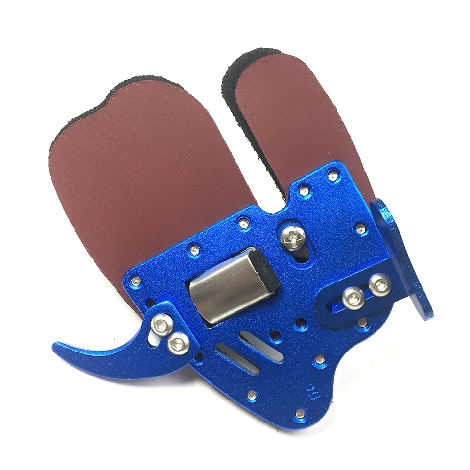 Decut Archery HOCKII Finger Tab Guard Aluminum+ Leather Finger Protector Right Hand/Left Hand Hunting Shooting Accessorie ﻿