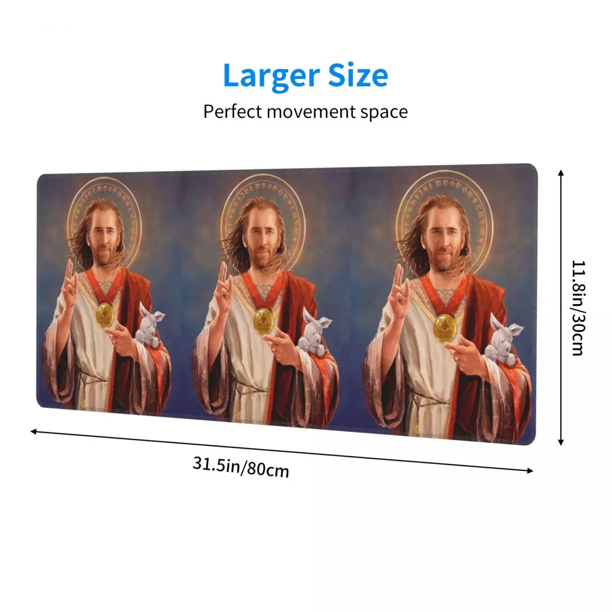 Large Mouse Pad Nicolas Cage, Saint Nicolas Of Cage Gamer PC Laptop Mats Keyboard Carpet Computer Gaming Desk Mat