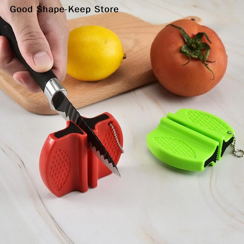 dailyPortable Mini Knife Sharpener Rough And Delicate Double Sided Sharpener Ceramic Sharpener Pocket Outdoor Camping And Hiking