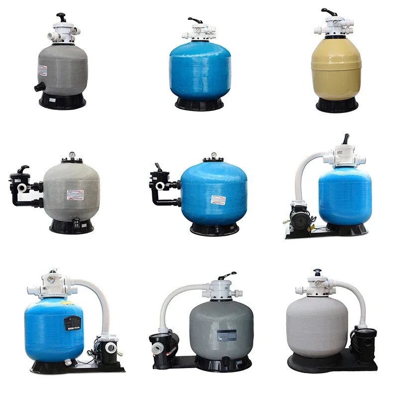 Logo Automatic for  400mm Piscina Swimming Pool Accessories Above Ground Sand Filter 1HP Pump Backwash Water Treatment