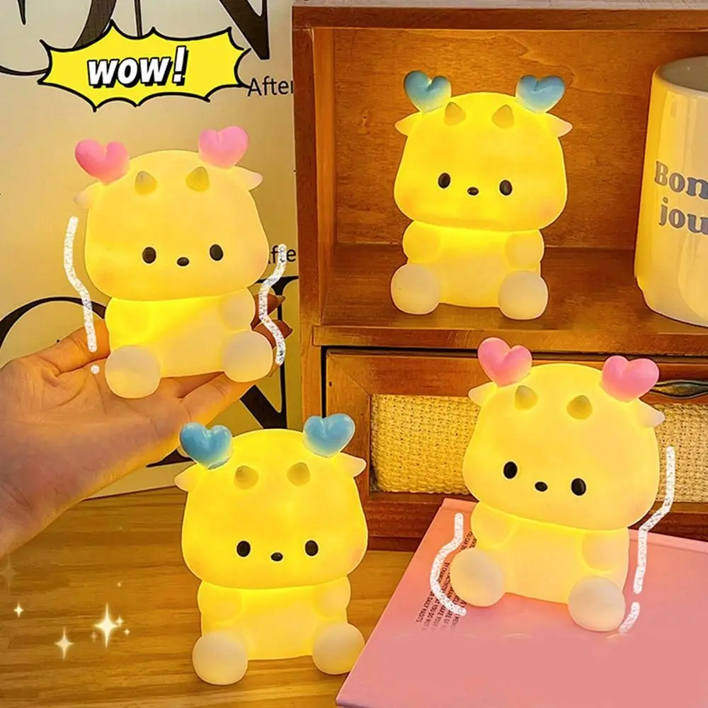 Soft Light Dragon Night Light Warm light Battery Powered Bedside Table Light Eye Protection Desktop Decoration Lamp