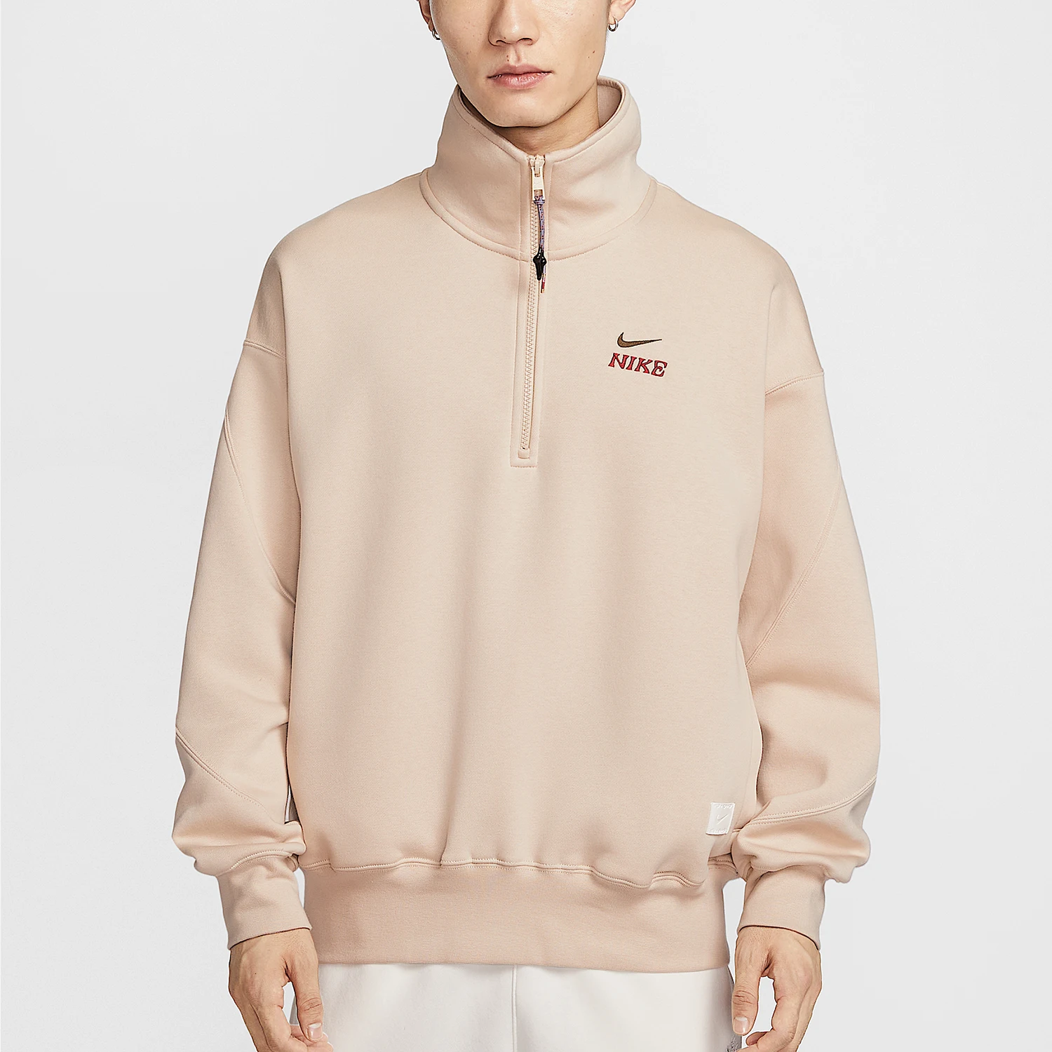 Nike genuine Winter Men's Stand Collar Semi-Zip Hooded Sweatshirt IQ3708-126
