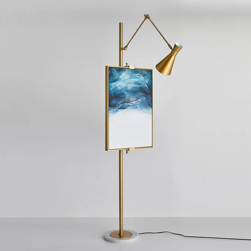 Nordic modern creativity, living room, floor lamp, simplicity, study mural