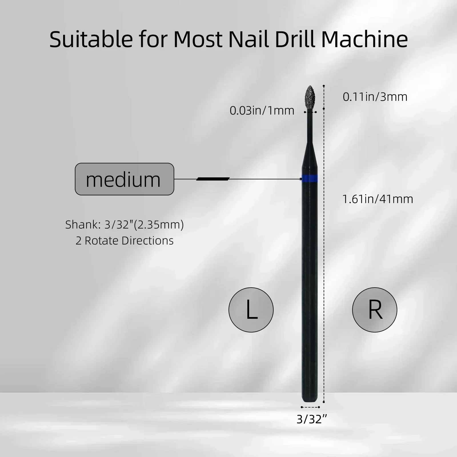 Hytoos brocas de diamante preto para unhas pro, limpeza de cutícula russa para remoção de pele morta e preparação de unhas, ferramentas duráveis de acessórios para unhas