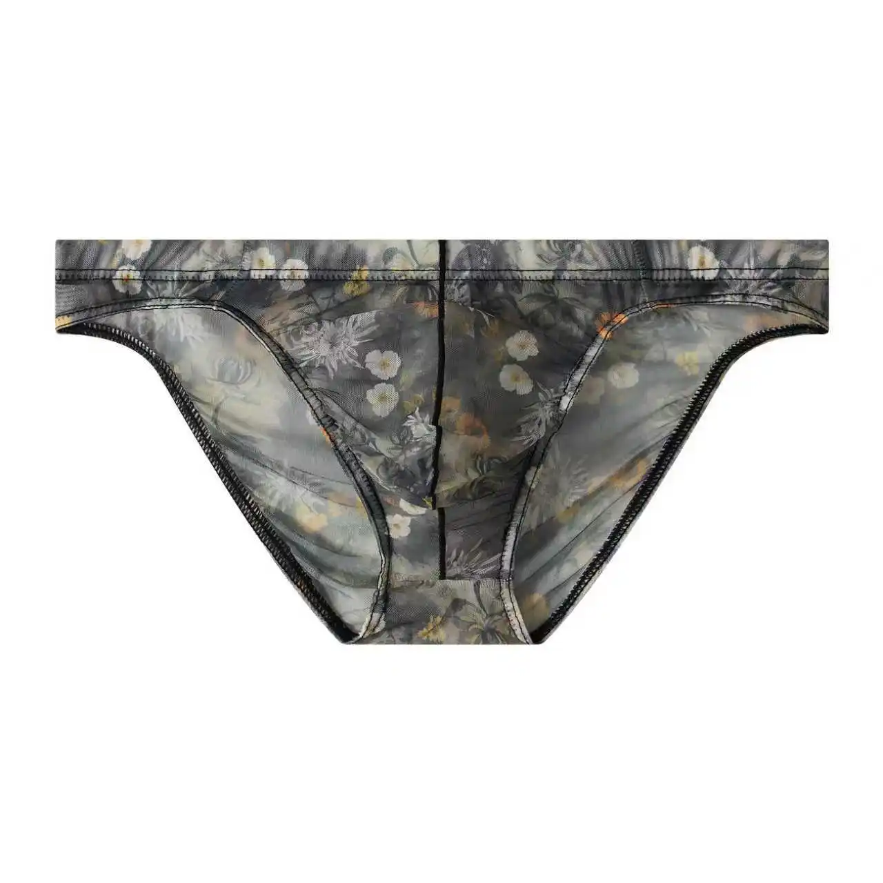 Ultradunne mesh-slip voor heren Comfortabel en ademend ondergoed Laagbouw bedrukte doorschijnende slipje Sexy U-zakje onderbroek