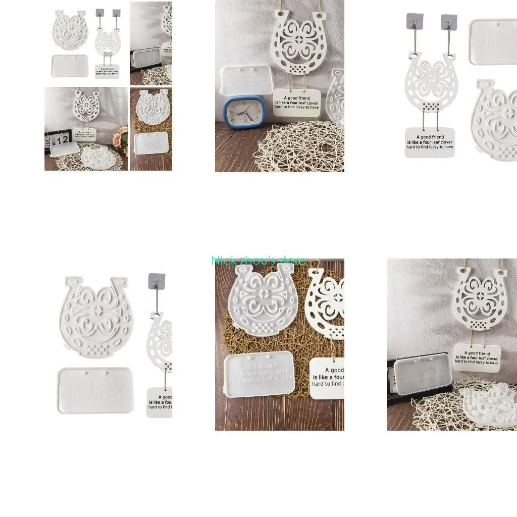 

E15E Easy Release Silicone Mold for Handmade Door Sign Hanging Holiday Decorations Mould Handmade Door Plaque Making Mold