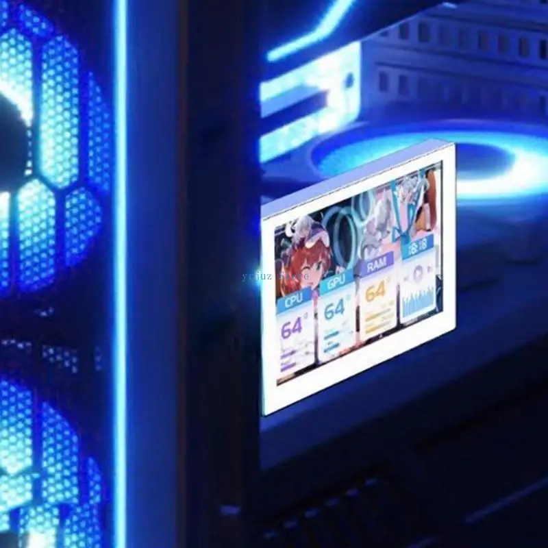 583d Typec Computer Case Secondary Display Bildschirm Buntes Licht für Mini ITX PC Case CPU GPU HDDS Monitor