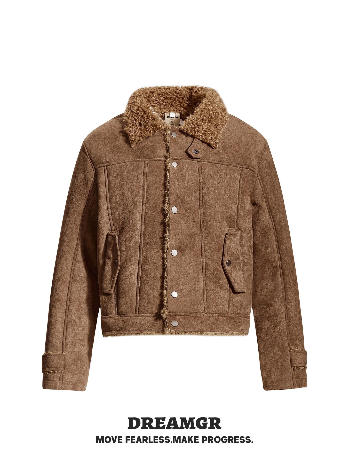 

American Sle ort Suede Jaet Men's Warmth Lamb Fur Lined Leather And Fur Inteated Autumn Winter New Arrival Cleanfit