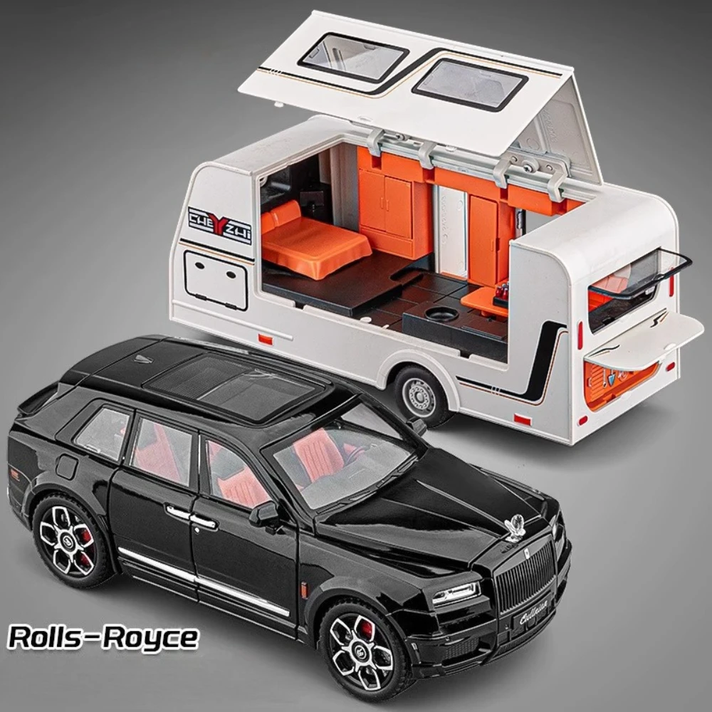 

Large Size 1:20 Rolls Royce Cullinan RV Diecast Alloy Miniature Model Toys Car Sound Light Doors Opened Vehcie Boy Birthday Gift