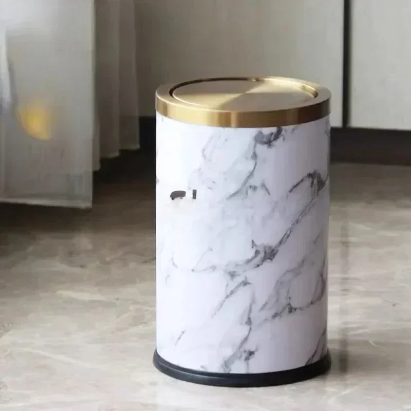 

Luxury Gold Trash Can Bedroom Stainless Steel Home Office Bathroom Trash Bin Kitchen Cabinet Storage Poubelle Storage BS50TC