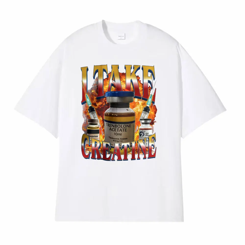 Funny I Take Creatine Gym T Shirt Steroid Out of Pocket Meme T Shirts  Women Short Sleeve Hip Hop Casual T-shirts