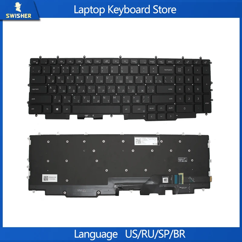 New RU For Dell Game Box G7 17 7700 RGB Backlit  Russia Replacement Internal Notebook Laptop Keyboard