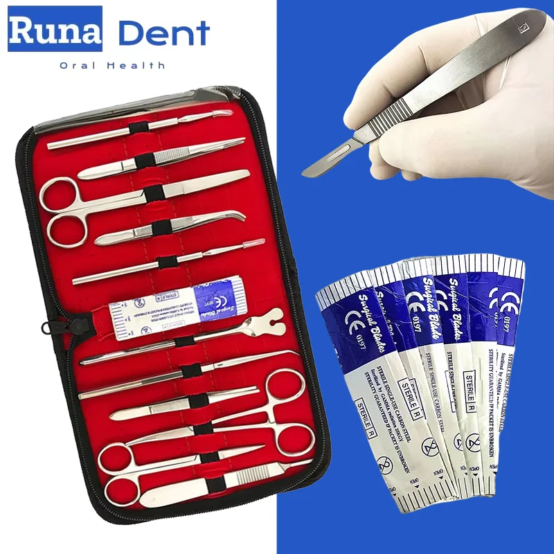 22PCS Surgical Dissection Kit Stainless Steel Premium Medical Suture Practice Training Students Set