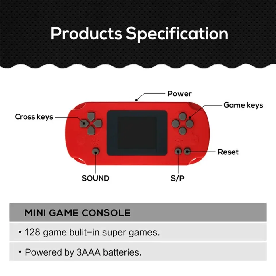 GAMINJA GC31 ريترو المحمولة البسيطة المحمولة لعبة فيديو وحدة التحكم TFT شاشة ملونة الاطفال لعبة لاعب المدمج في ألعاب 8 بت