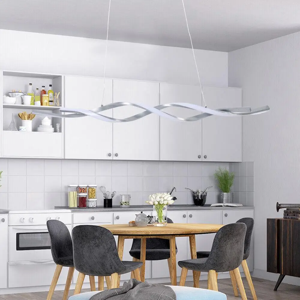 110-240v Modern LED Wave Chandelier 38W Ceiling Light Pendant Lamp Fit for Kitchen Dining Room