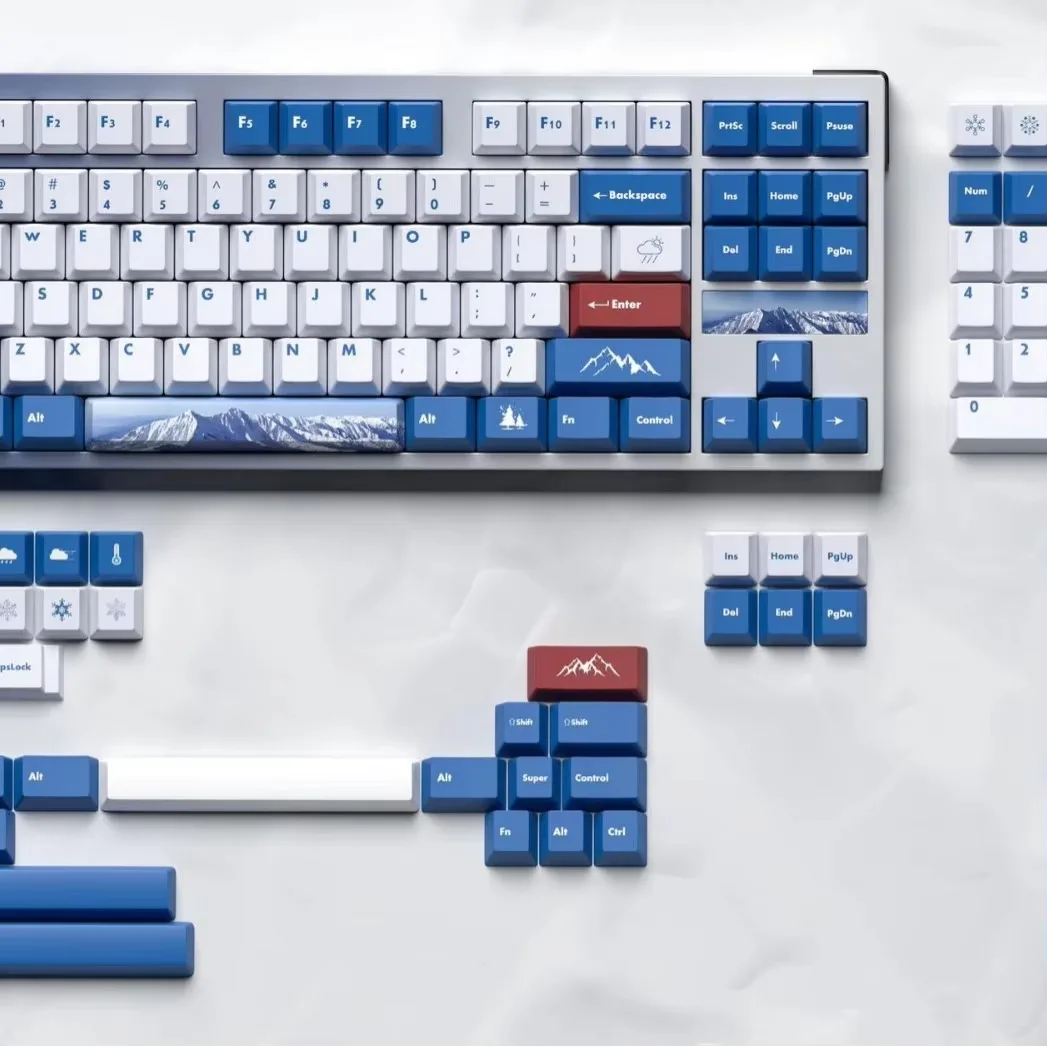[Snow Mountain] Five-sided sublimation PBT keycaps  original/0EM height  with supplementary hybrid mechanical keyboard