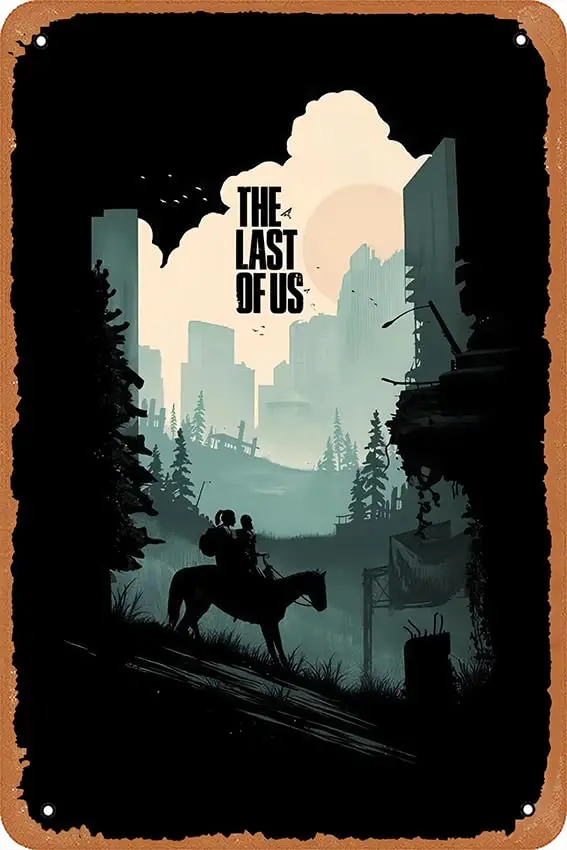 The Last of Us Joel and ellie Family Poster Metal Tin Sign Wall Art Vintage Man Cave Bar Shop Garage  Home Office Decor Art