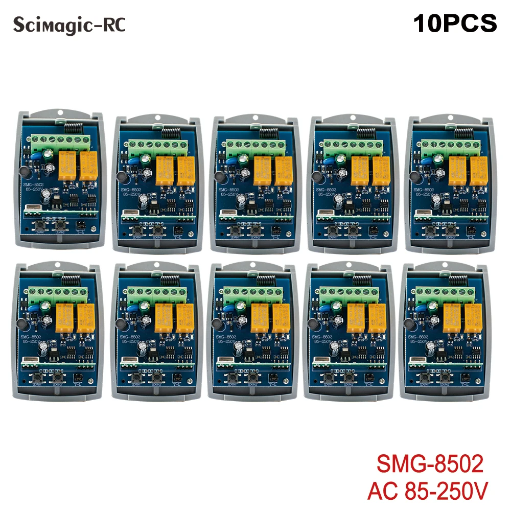 

10PCS Universal Garage Door Remote Control Receiver 433.92MHz 7-32V 85-250V Door Relay Module