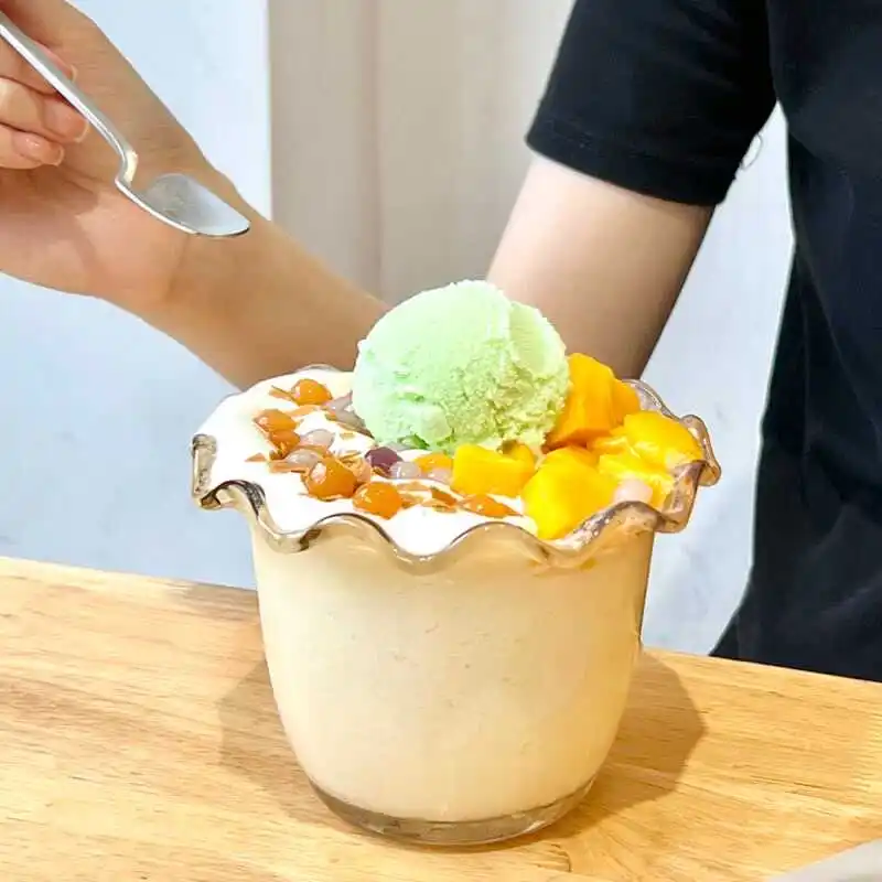 Wind high value lace  dessert glass fruit salad sugar water small snack bowl oat shaved ice cup