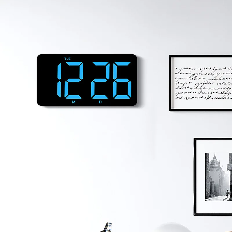 Digital Wall Clocks Larger LED Living Room Alarm Clocks Date Week Clock