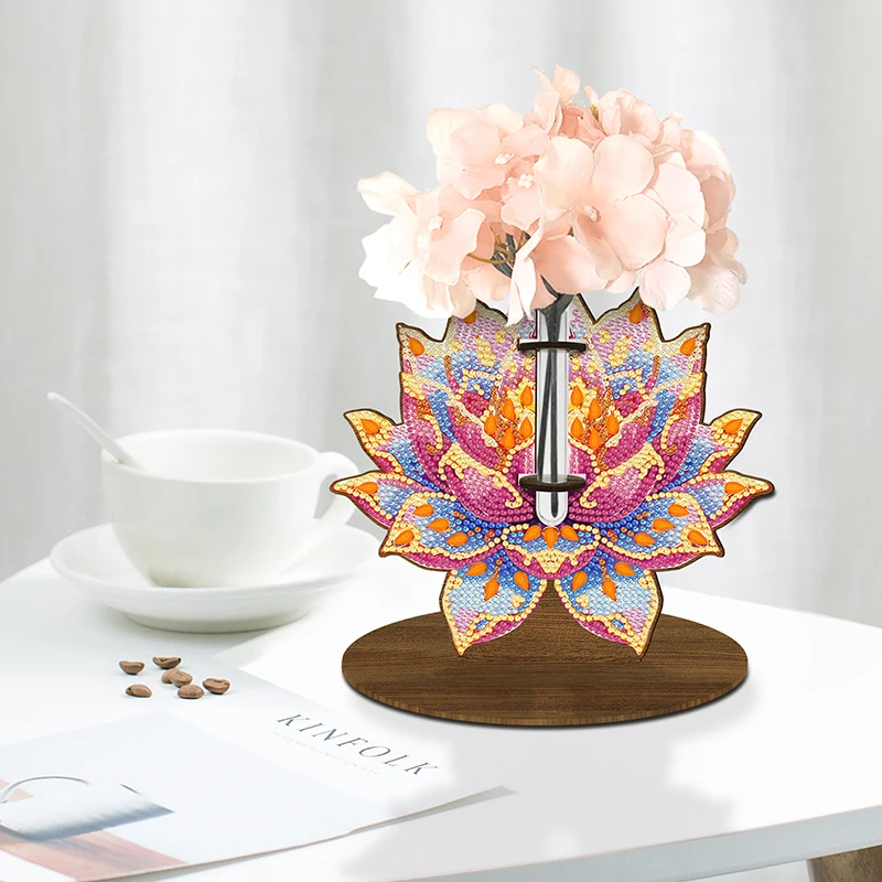 

DIY Set 5D Art Painting Creation With Vase Stand, Home Bedroom Decorative Ornaments Kit (Various Styles)
