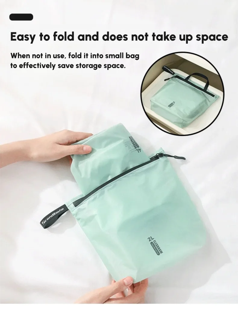 Wasserdichte Reisehandtasche, Aufbewahrungstasche, leichter Kleidungs-Organizer, Reißverschlusstasche für Toilettenartikel, Socken, Unterwäsche, Gepäck – Detail 10