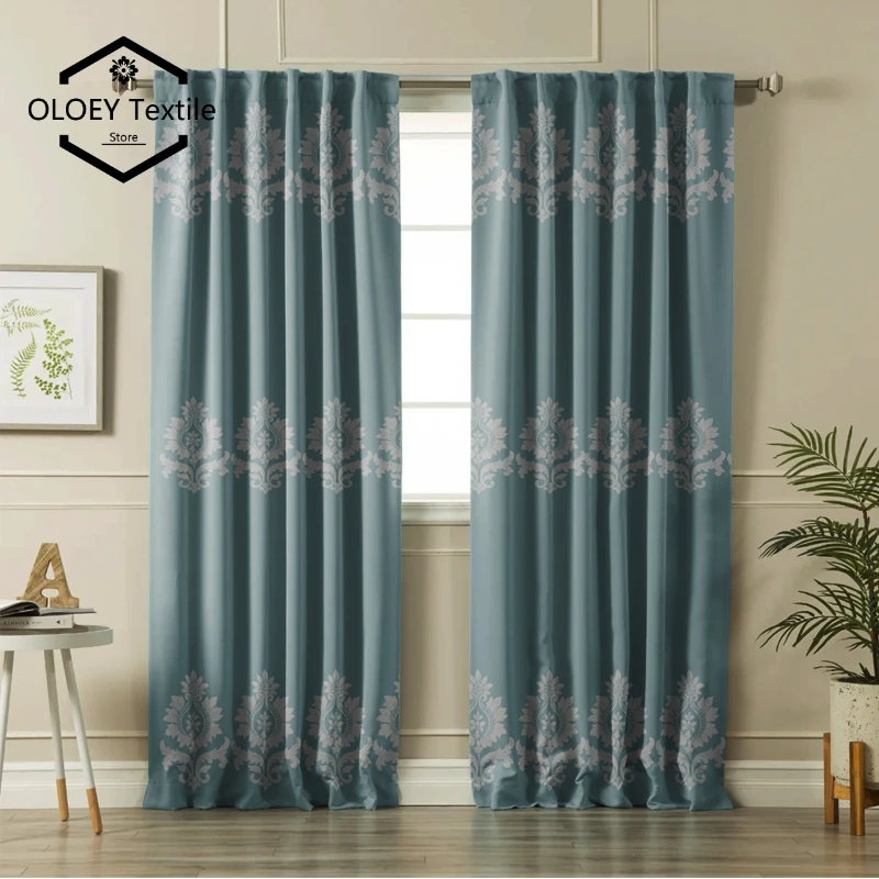 

European Style Embroidery Print Curtains - Customized Patterns Curtains for Living Room Bedroom Window Drapes Tulle Room Divider
