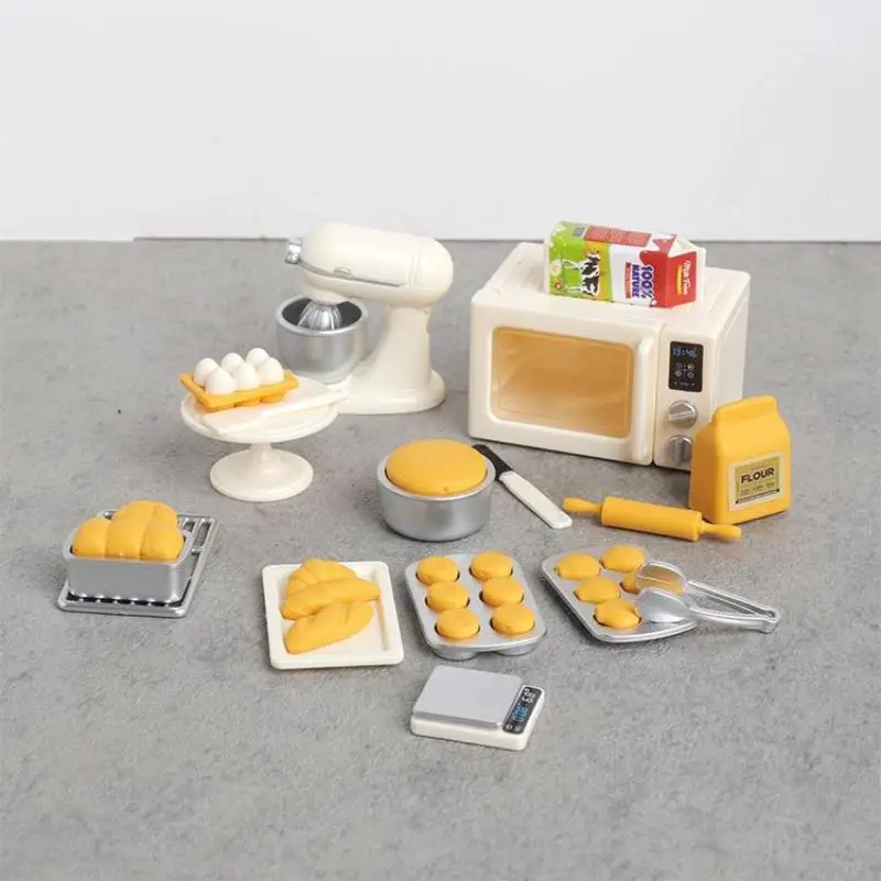 1 Set 1/12 Scale Miniature Dollhouse Food Electronic Oven Model Pretend Bread For Doll Accessories