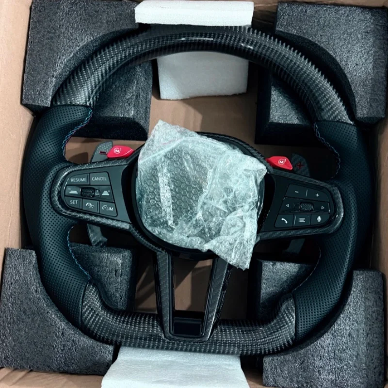 Car Steering Wheel 3 Series 5 Series Carbon Fiber Leather For BMW G20 G87 M2 G22 G26 G30 G80 G82 F90 F10 F20 Accessories