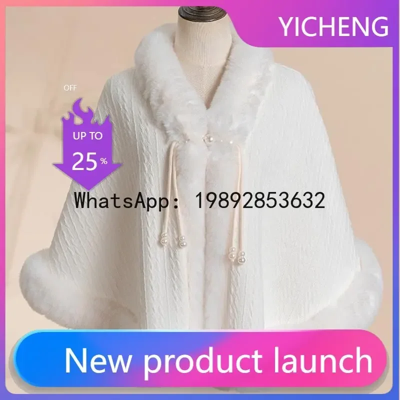 Xfleece-linedthickenednew arrival cloak cheongsamelegantclassyfall and winterheattechknittingoutwearstuffed