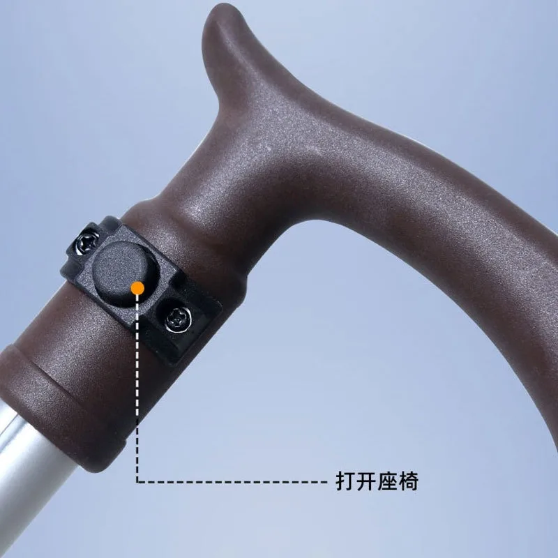 Elderly crutches stool portable one-button open cane chair non-slip crutches folding seat elderly mountaineering poles